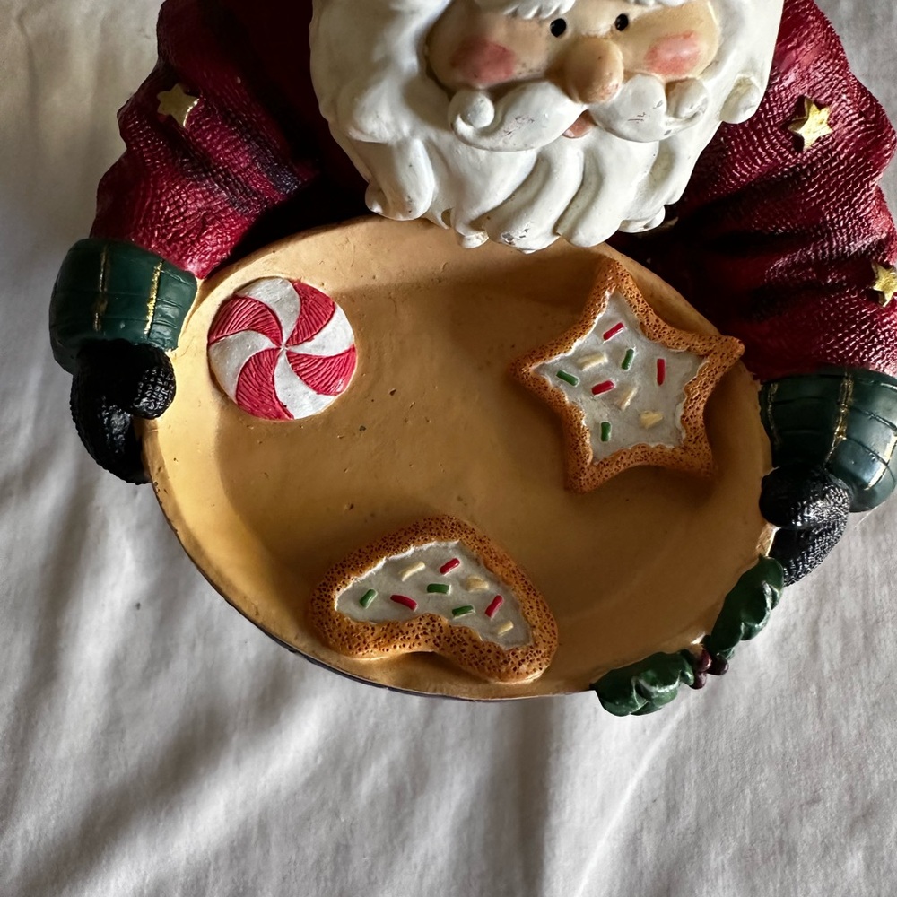SANTA CLAUS HOLDING A PLATE WITH CHRISTMAS COOKIES - Picture 3 of 9